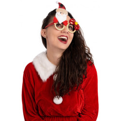 Vianočné okuliare so Santom a mašľou